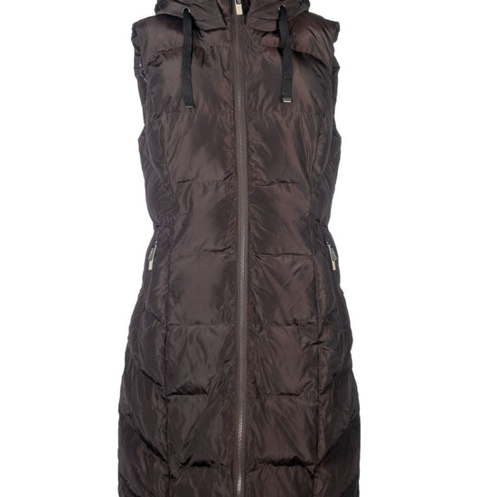 HKM Lauria Garrelli Arezzo Long Vest in brown on white background