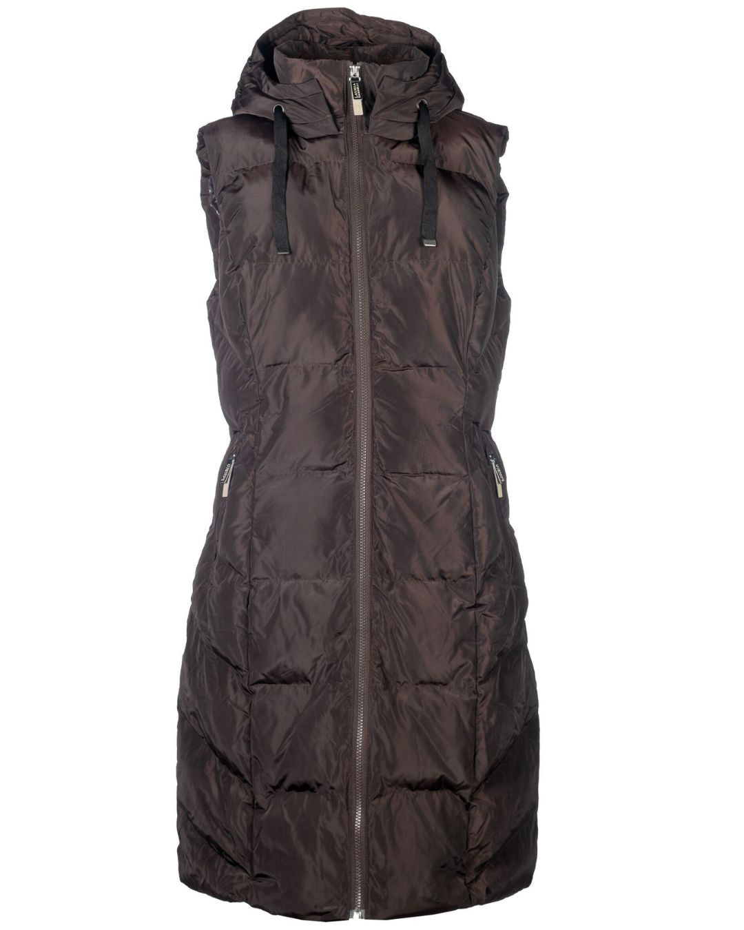 HKM Lauria Garrelli Arezzo Long Vest in brown on white background