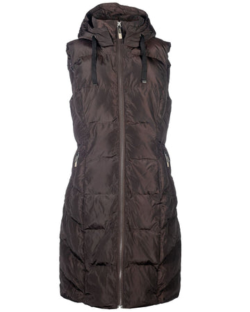 HKM Lauria Garrelli Arezzo Long Vest in brown on white background