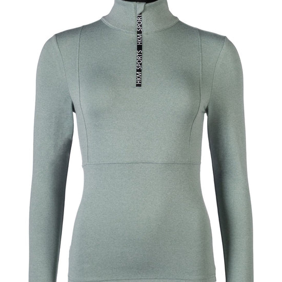 HKM Supersoft II Functional 1/4 Zip Shirt in sage on a white background