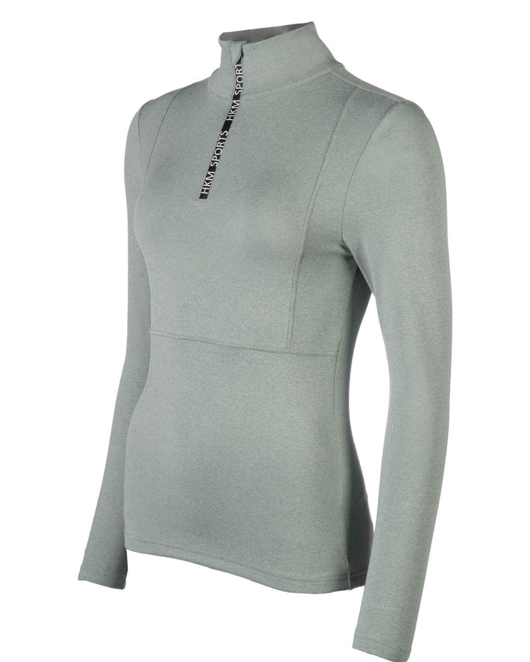 HKM Supersoft II Functional 1/4 Zip Shirt in sage on a white background