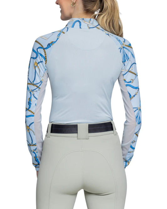 Kastel Robin Blue Belt 1/4 Zip L/S Top
