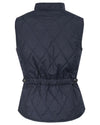 Navy quilted vest on a white background
