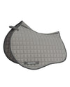 Gray quilted saddle pad with 'Equinavia' branding on a white background