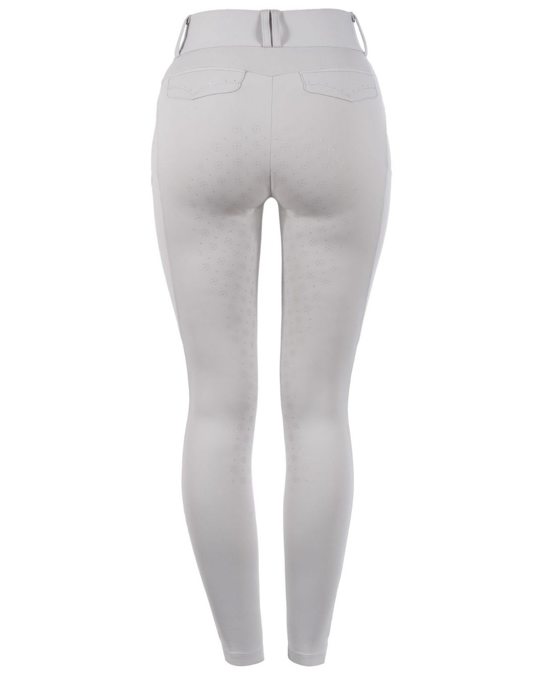 Gray riding pants on a white background