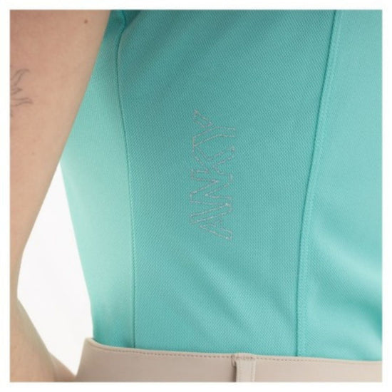 Teal athletic top with a brand logo anky on a white background equestrian fashion outfitters