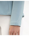 Woman wearing a light blue blazer show jacket Kendra on a white background equestrian Fashion Outfitters
