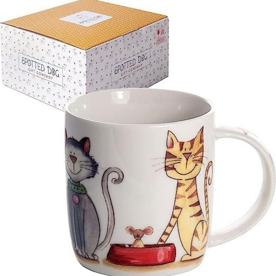 Spotted Dog Mug- Cat With Dish Accessories Can-Pro Equestrian Supply - Equestrian Fashion Outfitters