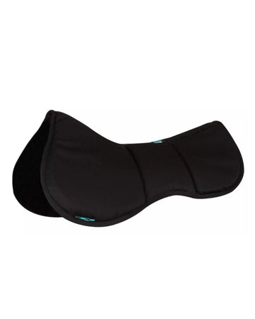 Black saddle pad on a white background shimmable