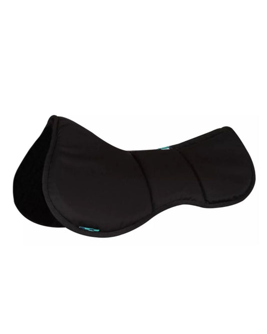 Black saddle pad on a white background shimmable