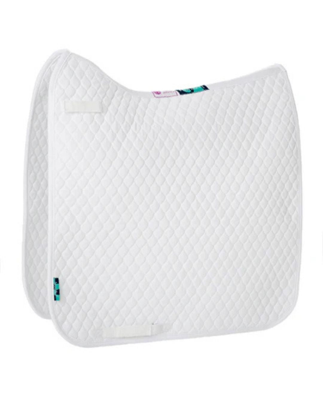 White quilted saddle pad on a white background