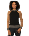 Kastel Black, Camel, & Charcoal Crewneck Colorblock Sweater Sweater Kastel - Equestrian Fashion Outfitters