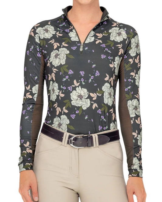 Kastel Slate Garden Rose 1/4 Zip L/S Top