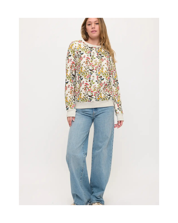 Floral Hummingbird Print Sweatshirt