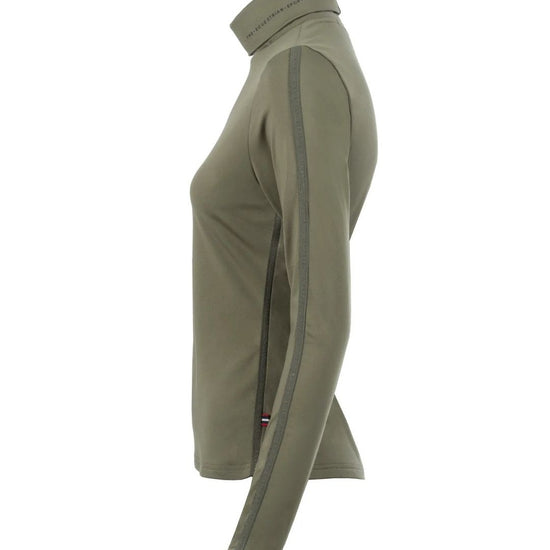 Green turtleneck with a stripe on a white background