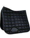 HKM Glitter mesh quilted black saddle pad on a white background