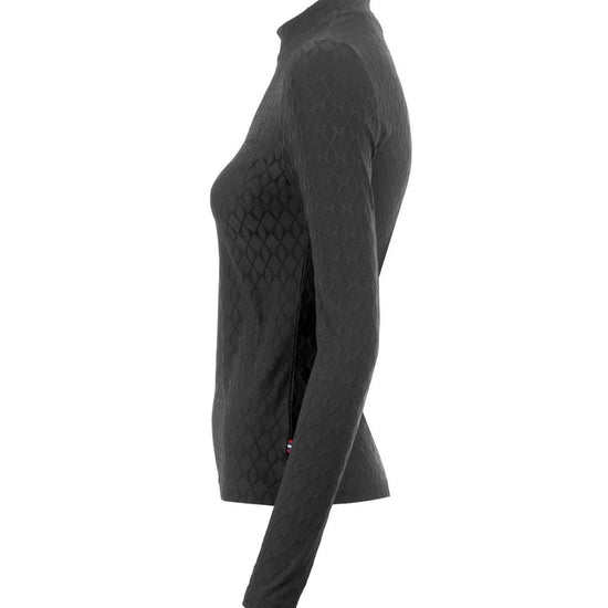 Black quilted baselayer on a white background