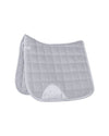 HKM Glitter mesh quilted white saddle pad on a white background