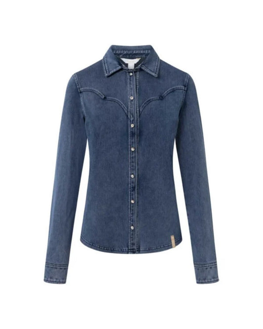 Horze Ulrika Western Stretch Denim Shirt