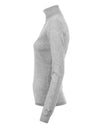 Gray turtleneck sweater on a white background