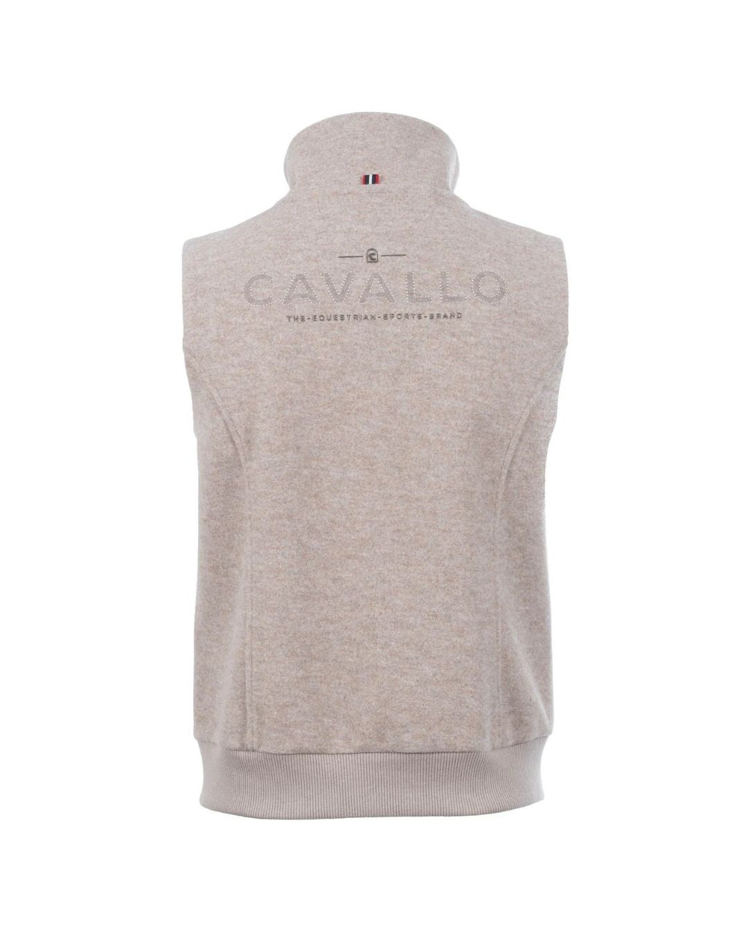 Beige vest with 'Cavalllo' branding on a white background