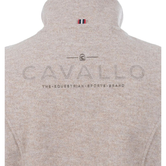 Beige fleece vest with 'Cavalllo' branding on a white background