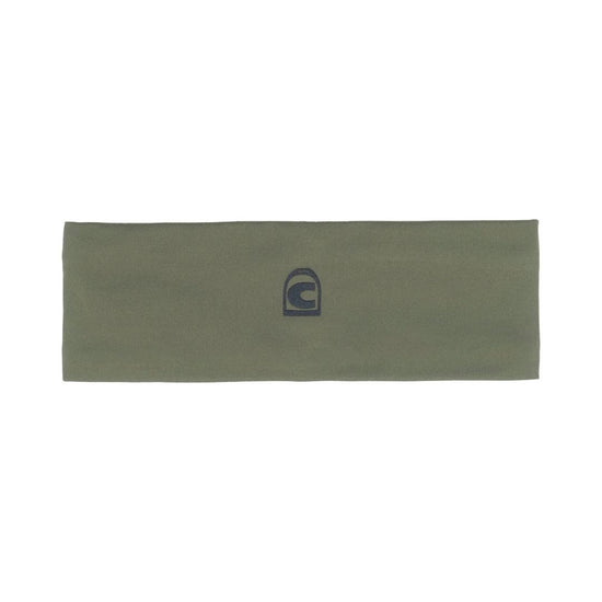 Green headband with a logo on a white background Cavallo