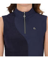Navy sleeveless top with a zipper and logo on a white background equestrian fashion outfitters