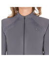 Gray training jacket with decorative stitching on a white background equestrian fashion outfitters