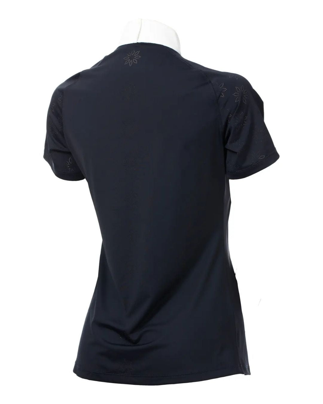 Navy show shirt on a mannequin with a white background equestrian fashion outfitters
