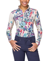 Kastel Amethyst Watercolour Floral 1/4 Zip L/S Top