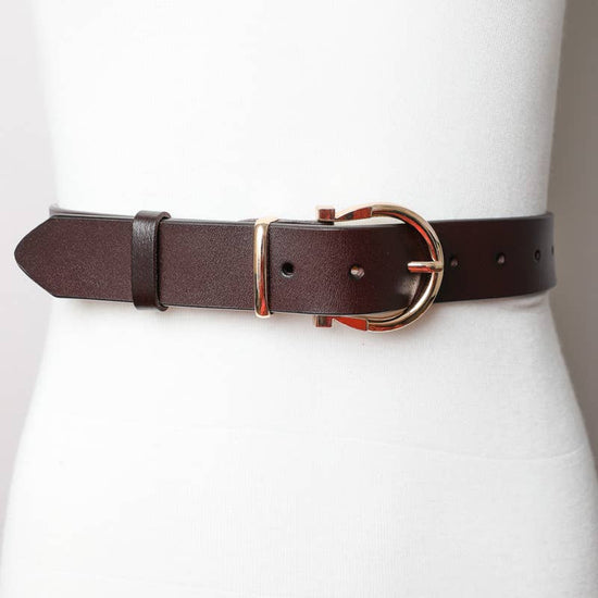 Horseshoe Gold Buckle Belt Belts Leto Accessories - Equestrian Fashion Outfitters
