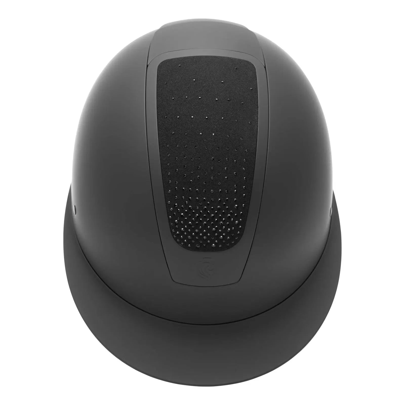 Black helmet with black crystalon a white background equestrian fashion outfitters