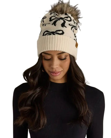 Bow Pom Pom Hat