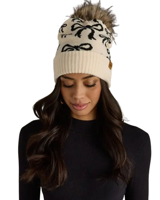 Bow Pom Pom Hat