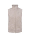 Beige fleece vest on a white background