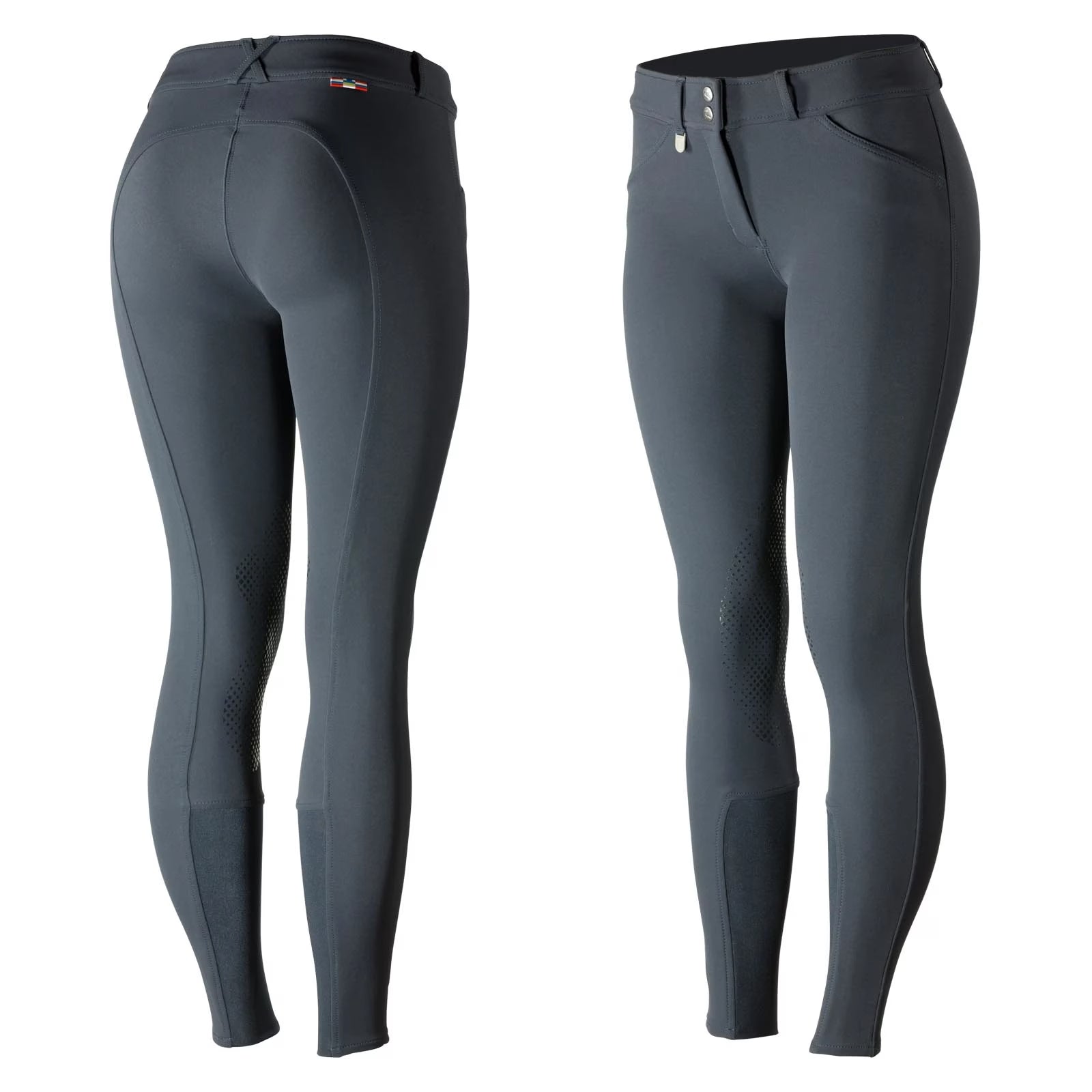 Horze Grand Prix Knee Patch Breech Breeches in Blue - Equestrian Fashion Outfitters