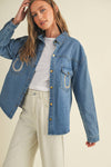 Rhinestone Horseshoe Denim Top  Cloud Ten - Equestrian Fashion Outfitters