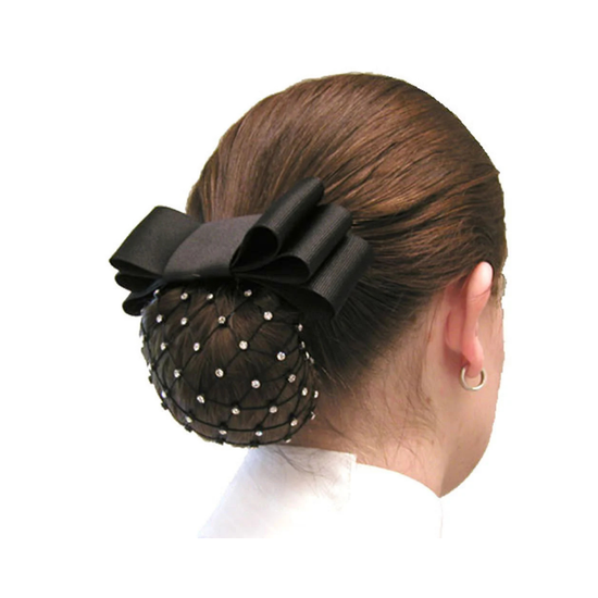 Diamond Satin Hair Bow Hair Net Can-Pro Equestrian Supply - Equestrian Fashion Outfitters
