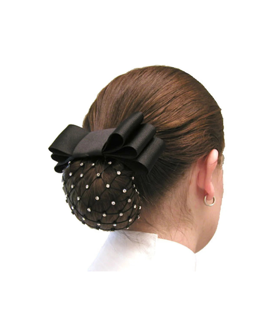 Diamond Satin Hair Bow Hair Net Can-Pro Equestrian Supply - Equestrian Fashion Outfitters