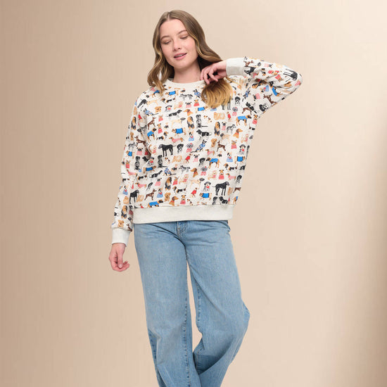 Colourful Dog Breeds Print Sweatshirt Sweater SM WARDROBE - Equestrian Fashion Outfitters