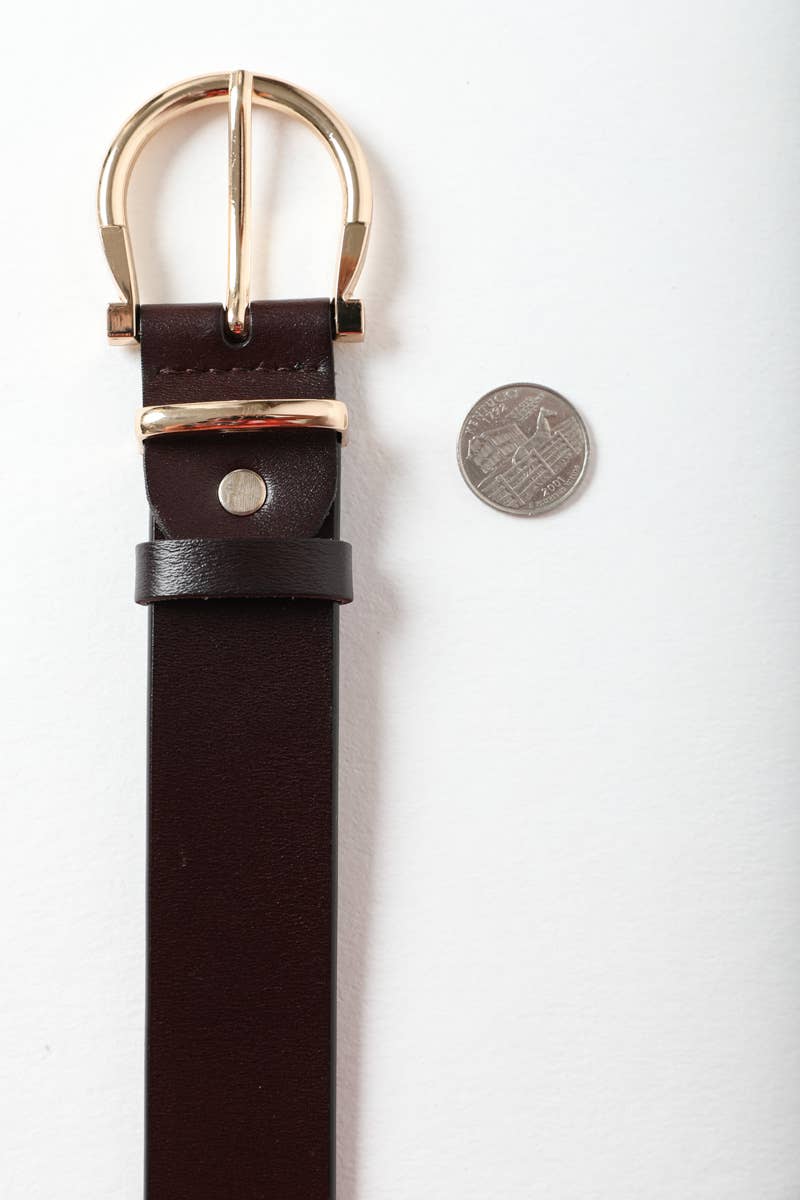 Horseshoe Gold Buckle Belt Belts Leto Accessories - Equestrian Fashion Outfitters