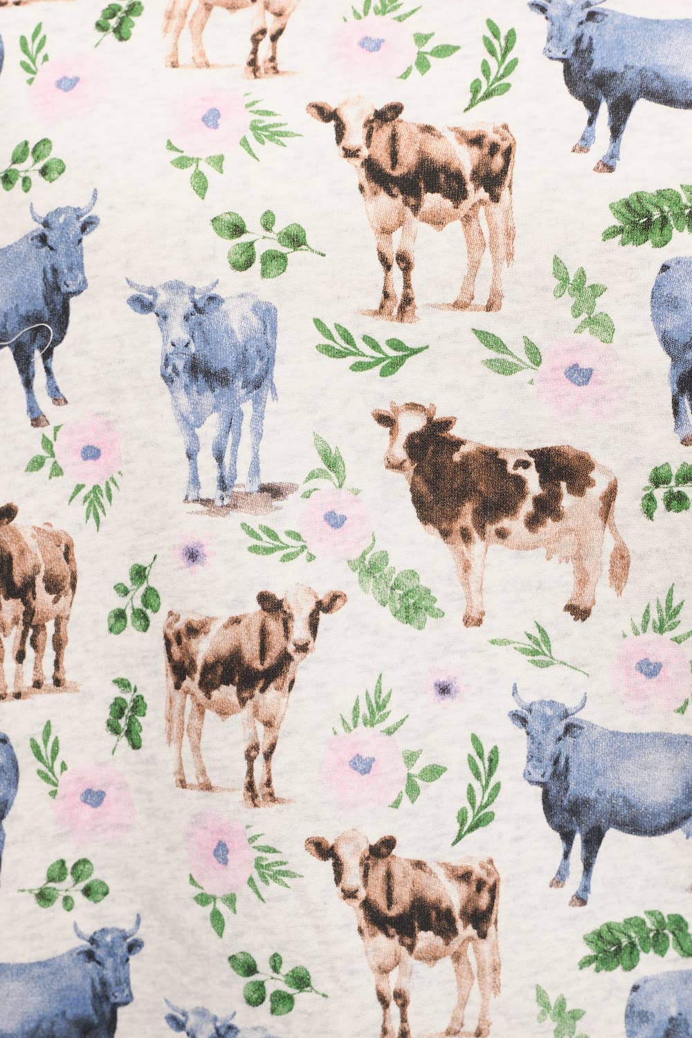 Floral Cows Print Sweatshirt Sweater SM WARDROBE - Equestrian Fashion Outfitters