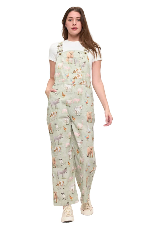 Farm Animals Print Overalls Apparel SM WARDROBE - Equestrian Fashion Outfitters