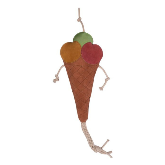 Toy shaped like an ice cream cone with colorful scoops on a white background equestrian fashion outfitters