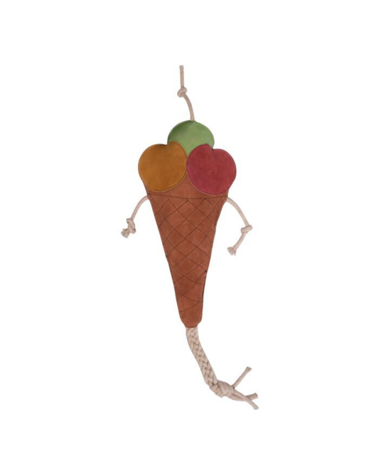 Toy shaped like an ice cream cone with colorful scoops on a white background equestrian fashion outfitters