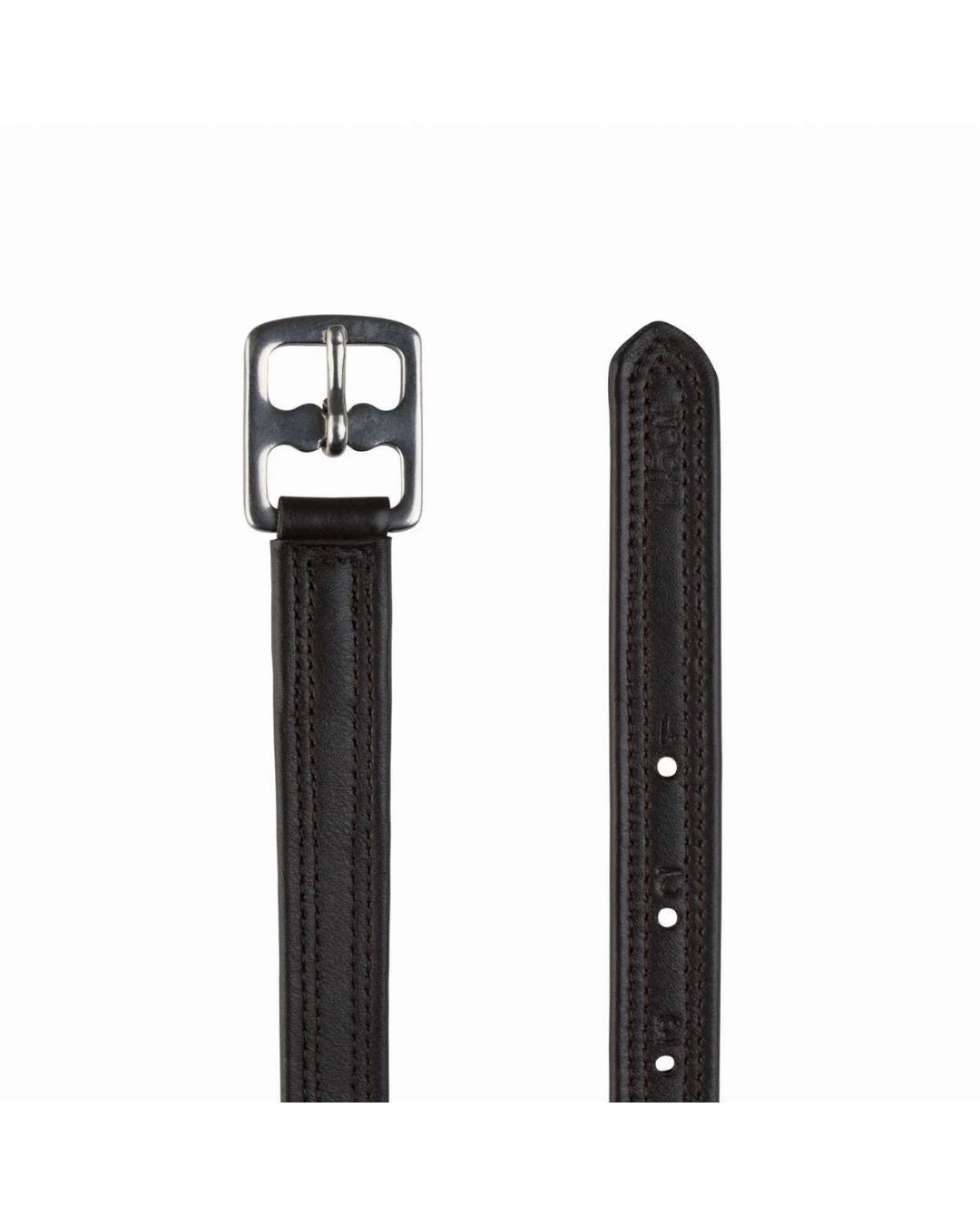 stirrup leathers brown on white background. equestrian fashion outfitters