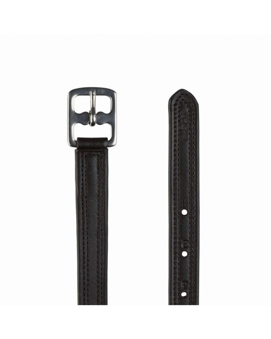 stirrup leathers brown on white background. equestrian fashion outfitters