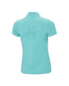 Light blue shirt with a logo on the back against a white background Schockemohle equestrian fashion outfitters