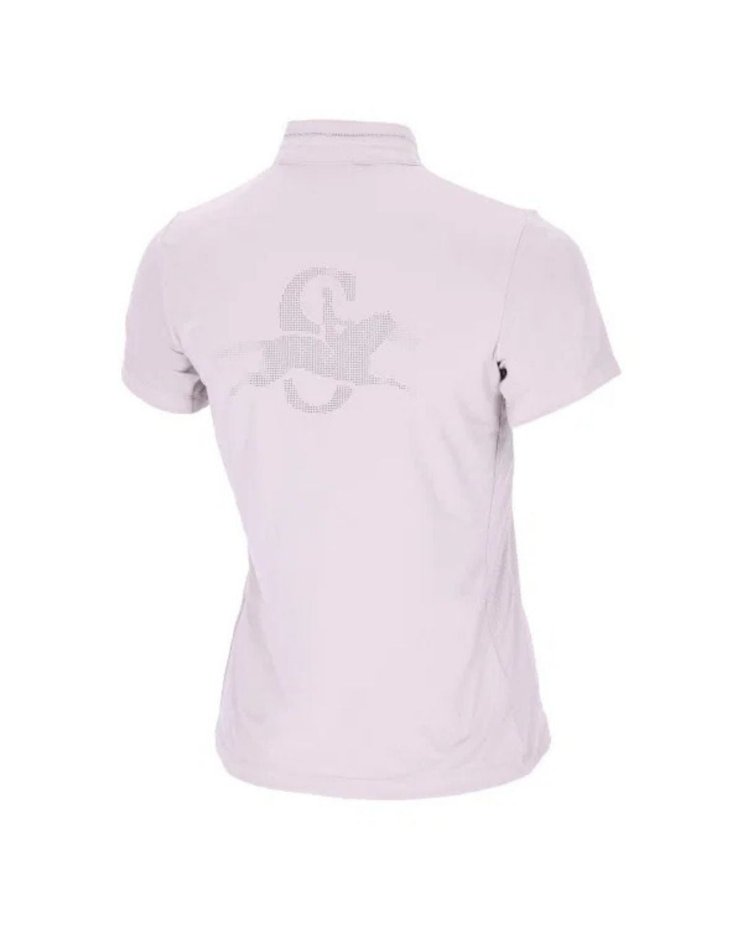Light gray shirt with a logo on a white background Schockemohle equestrian fashion outfitters